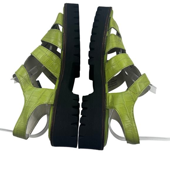 Intentionally Haddie Dad Green Croc Fisherman Chunky Sandals Women's Size 9 - Picture 4 of 9